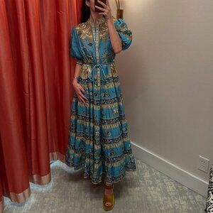 ALEMAIS Cassie puff-sleeve tiered dress